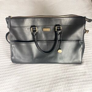 Brahmin black leather weekender bag